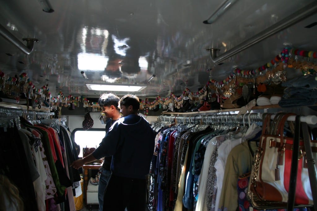 The Kindness Mobile Thrift Shoppe, run by Russel and Kelly Blackwell, benefits single mothers.