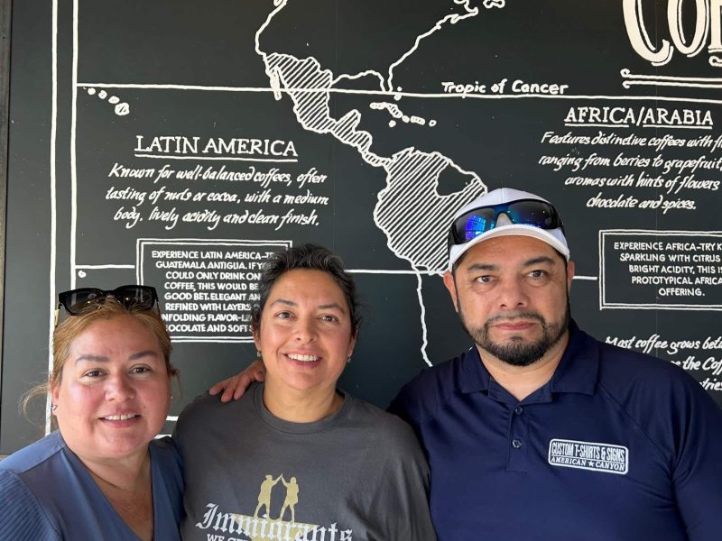 Vanessa Lara, Karina Servente and Hector Valencia, have organized American Canyon's first Hispanic Heritage Day. Kerana Todorov photo