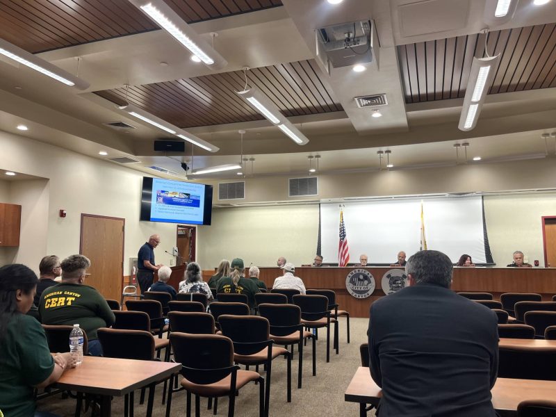The American Canyon Fire Protection District board of directors met on Tuesday to adopt a new budget. Griffin Jones photo