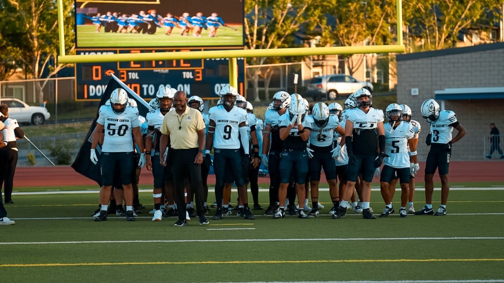 The 2025 American Canyoun High School football team. ShotssMedia @kshotss_ photo