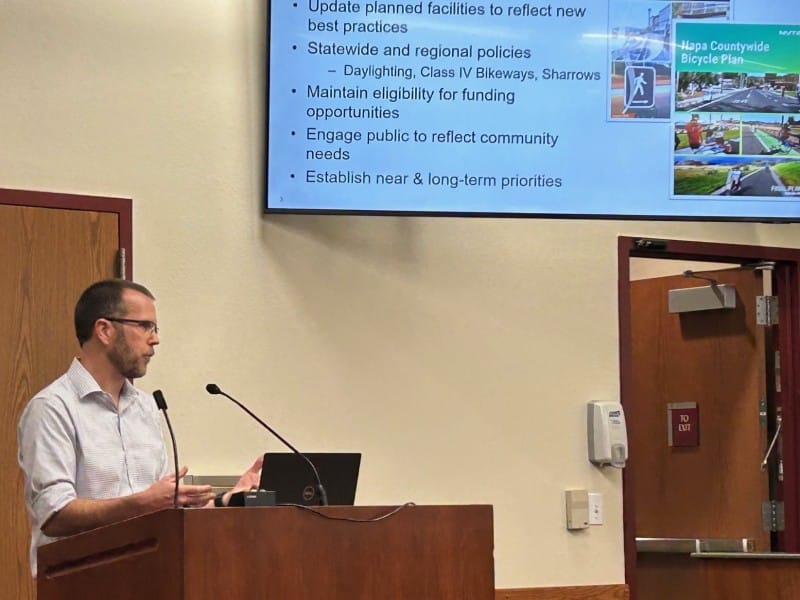 Patrick Band of the Napa Valley Transportation Authority, last Thursday presented to the American Canyon Planning Commission. Kerana Todorov photo