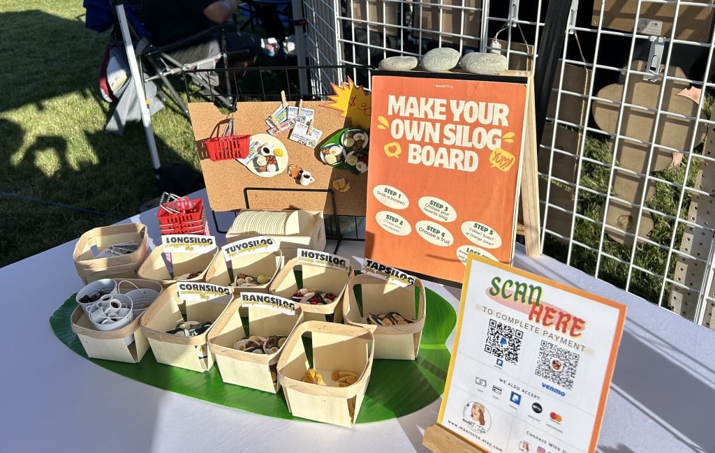 Vendors sold Filipino-inspired arts and crafts at Manila Munchies. Silog is a Filipino breakfast dish that includes eggs and garlic fried rice. Kerana Todorov photo