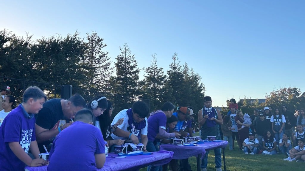 American Canyon High School sophomore Julian Barangan, 16, won first place and $100 after eating a 1.5 quart tub of Ube ice cream at the Purple Freeze Challenge. Kerana Todorov photo