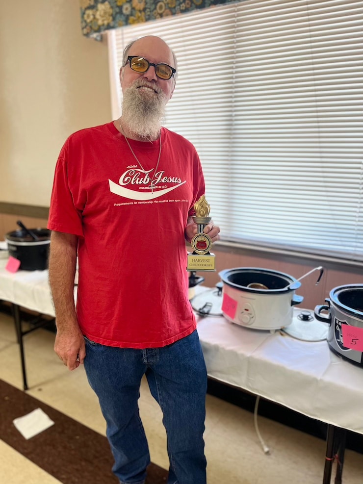 Ed Carver took first place this year at the chili cookoff