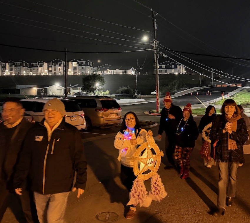 Jessica Lacaba carries her traditional Filipino lantern in American Canyon