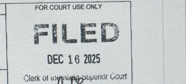 Napa Superior Court complaint 'filed' stamp