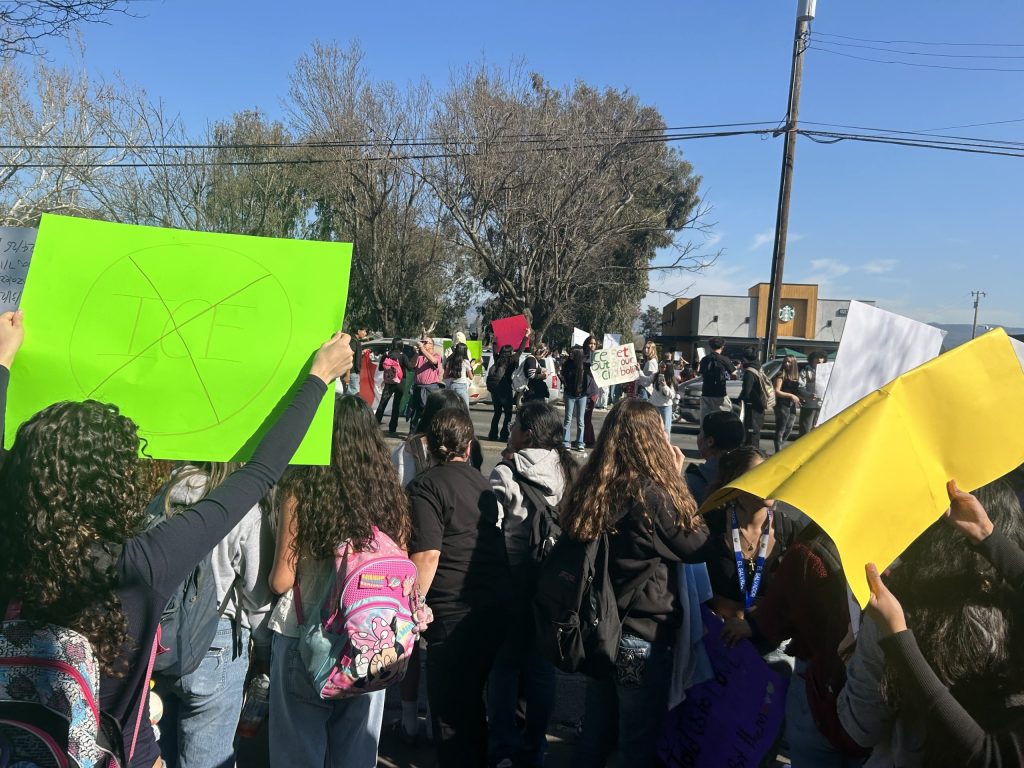 High school students protested ICE and other Trump administration policies on Friday, Feb. 6 in Napa. Submitted photo Submitted photos