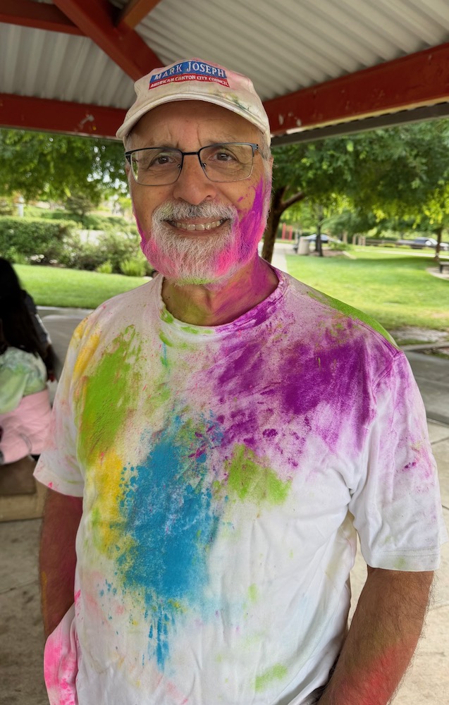 man covered in colors